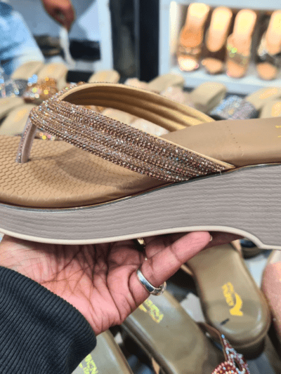 Straps Sandals Brown rhinestone by Rushika Bazar