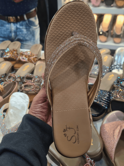 Straps Sandals Brown rhinestone by Rushika Bazar