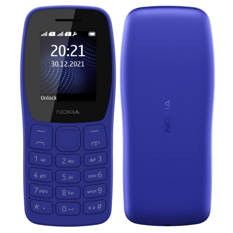 Keypad Phone - Nokia 105 (Blue - Refurbished)