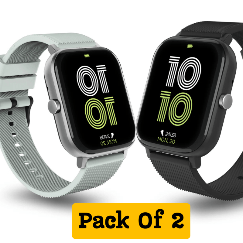 Unisex Bluetooth Smart Fitness Band Watch with Heart Rate Activity Tracker, Step and Calorie Counter, Blood Pressure, OLED Touchscreen for Men/Women (Pack of 2)